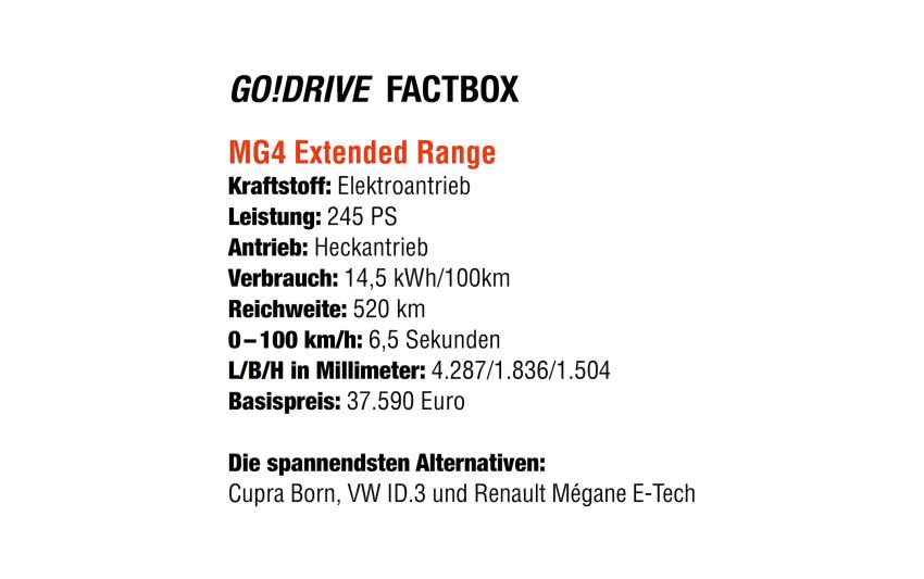 MG4 GO!drive Factbox