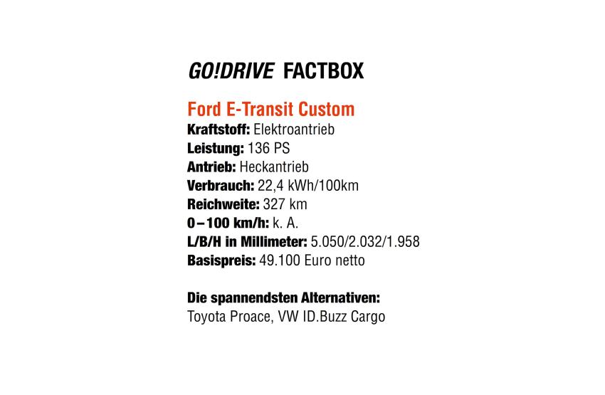 Ford E-Transit Custom Factbox