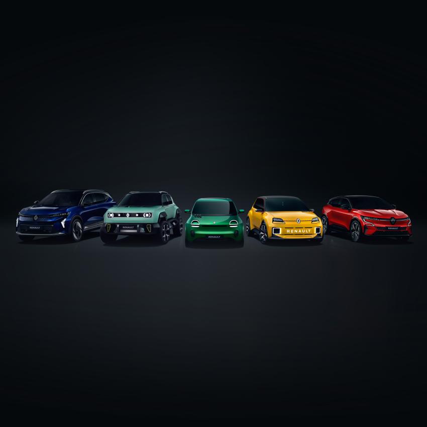 Renault Scenic, Renault 4, Renault Twingo Prototyp, Renault 5 und Renault Megane