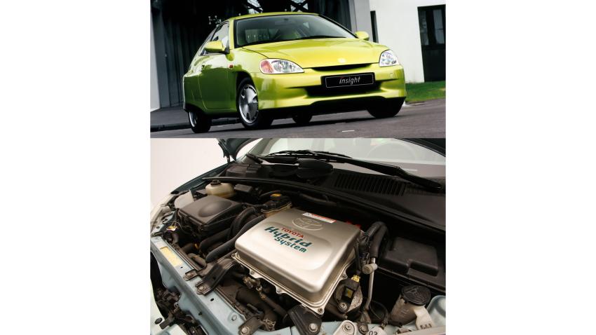 Honda Insight und Motorraum Hybrid