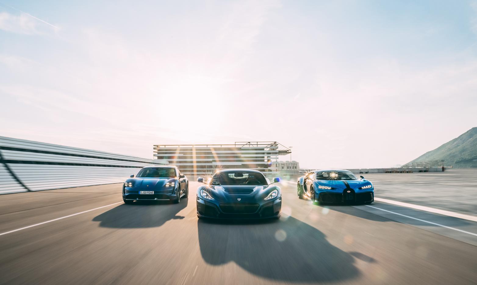 Bugatti-Rimac Porsche Taycan Cross Turismo, Rimac Nevera und Bugatti Chiron